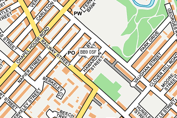 BB9 0SF map - OS OpenMap – Local (Ordnance Survey)