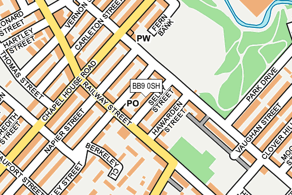 BB9 0SH map - OS OpenMap – Local (Ordnance Survey)