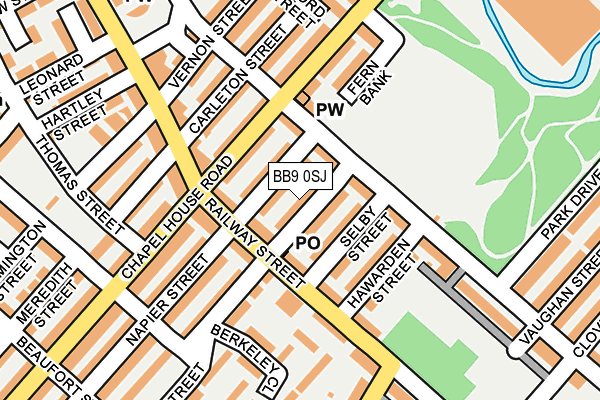 BB9 0SJ map - OS OpenMap – Local (Ordnance Survey)