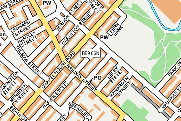 BB9 0SN map - OS OpenMap – Local (Ordnance Survey)