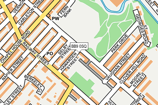 BB9 0SQ map - OS OpenMap – Local (Ordnance Survey)