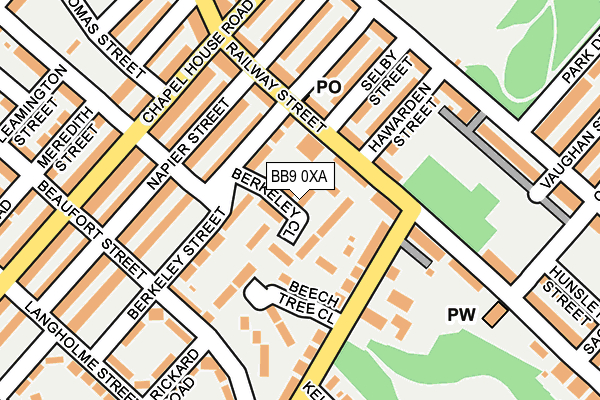 BB9 0XA map - OS OpenMap – Local (Ordnance Survey)