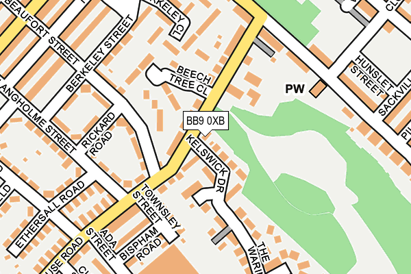 BB9 0XB map - OS OpenMap – Local (Ordnance Survey)