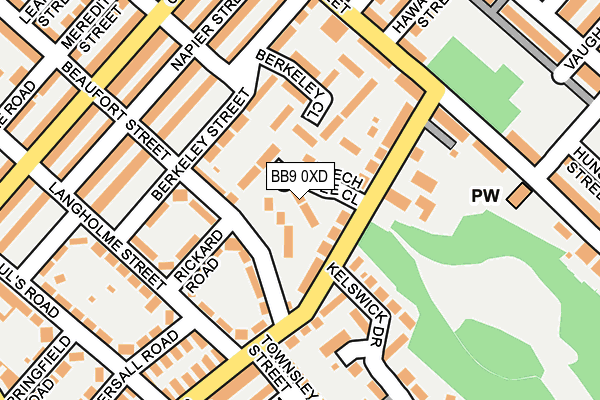 BB9 0XD map - OS OpenMap – Local (Ordnance Survey)