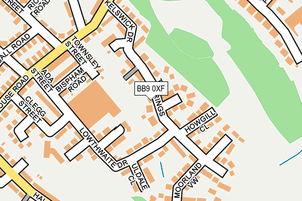 BB9 0XF map - OS OpenMap – Local (Ordnance Survey)
