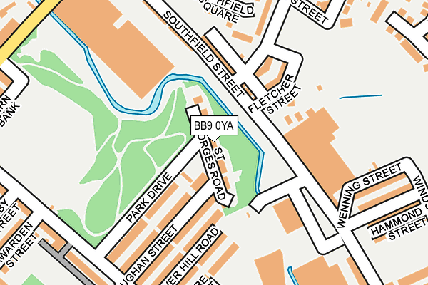 BB9 0YA map - OS OpenMap – Local (Ordnance Survey)