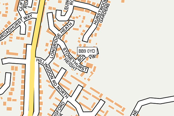 BB9 0YD map - OS OpenMap – Local (Ordnance Survey)