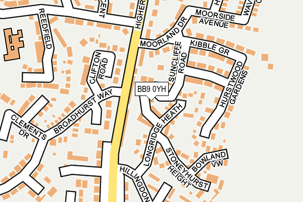BB9 0YH map - OS OpenMap – Local (Ordnance Survey)