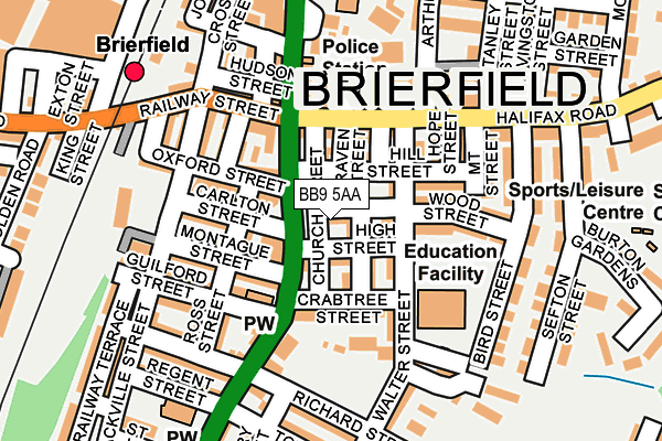 BB9 5AA map - OS OpenMap – Local (Ordnance Survey)