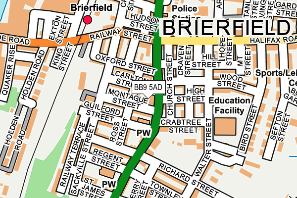 BB9 5AD map - OS OpenMap – Local (Ordnance Survey)