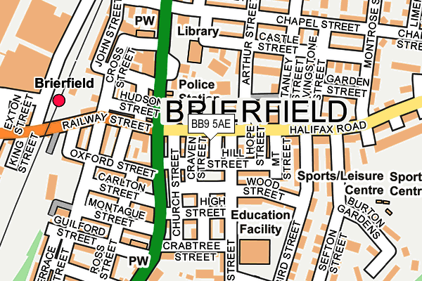 BB9 5AE map - OS OpenMap – Local (Ordnance Survey)