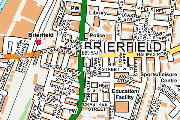 BB9 5AJ map - OS OpenMap – Local (Ordnance Survey)