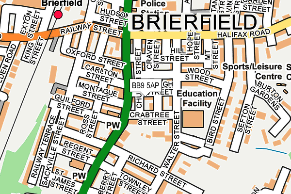 BB9 5AP map - OS OpenMap – Local (Ordnance Survey)