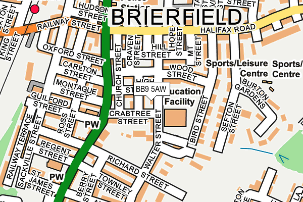 BB9 5AW map - OS OpenMap – Local (Ordnance Survey)
