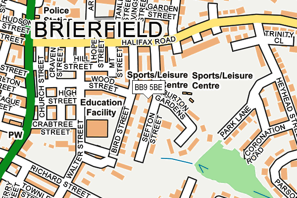 BB9 5BE map - OS OpenMap – Local (Ordnance Survey)