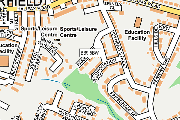 BB9 5BW map - OS OpenMap – Local (Ordnance Survey)