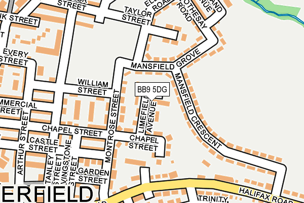 BB9 5DG map - OS OpenMap – Local (Ordnance Survey)