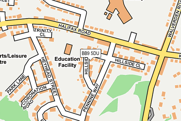 BB9 5DU map - OS OpenMap – Local (Ordnance Survey)