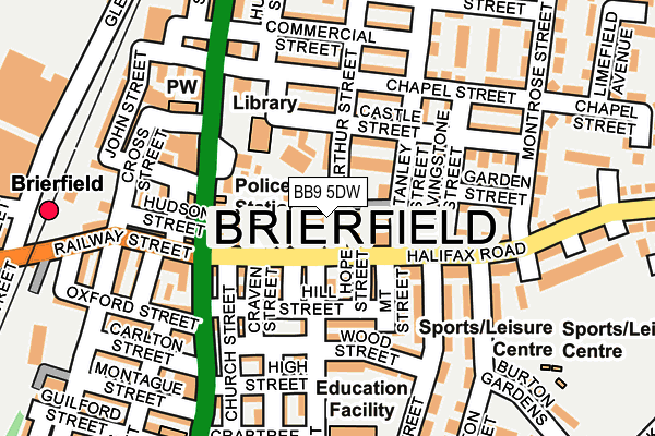 BB9 5DW map - OS OpenMap – Local (Ordnance Survey)
