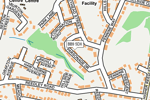 BB9 5DX map - OS OpenMap – Local (Ordnance Survey)