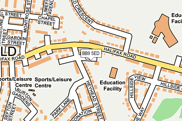 BB9 5ED map - OS OpenMap – Local (Ordnance Survey)