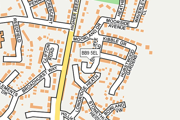 BB9 5EL map - OS OpenMap – Local (Ordnance Survey)