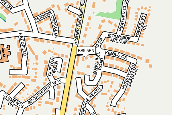 BB9 5EN map - OS OpenMap – Local (Ordnance Survey)