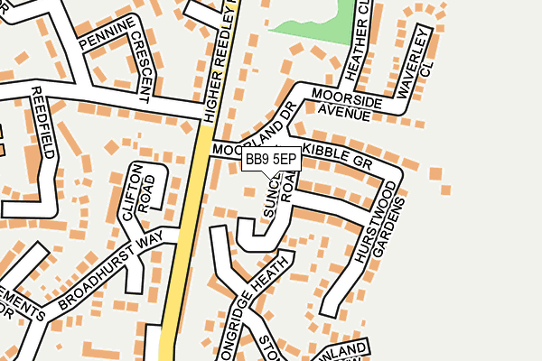 BB9 5EP map - OS OpenMap – Local (Ordnance Survey)