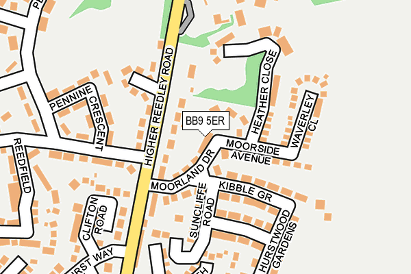 BB9 5ER map - OS OpenMap – Local (Ordnance Survey)