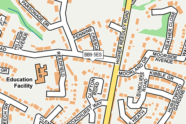 BB9 5ES map - OS OpenMap – Local (Ordnance Survey)