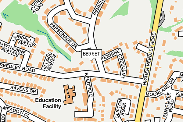 BB9 5ET map - OS OpenMap – Local (Ordnance Survey)