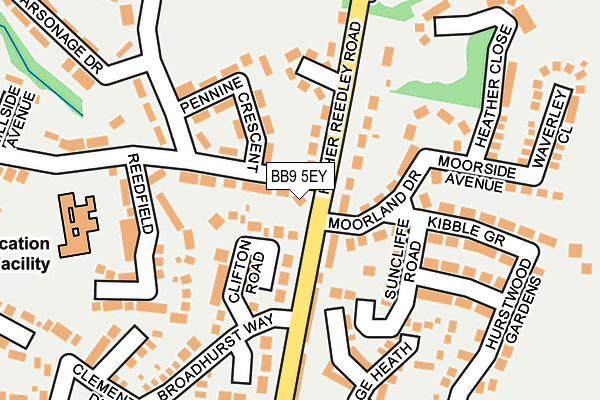 BB9 5EY map - OS OpenMap – Local (Ordnance Survey)