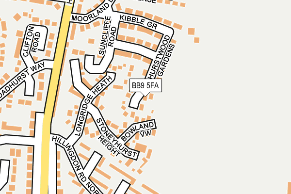 BB9 5FA map - OS OpenMap – Local (Ordnance Survey)