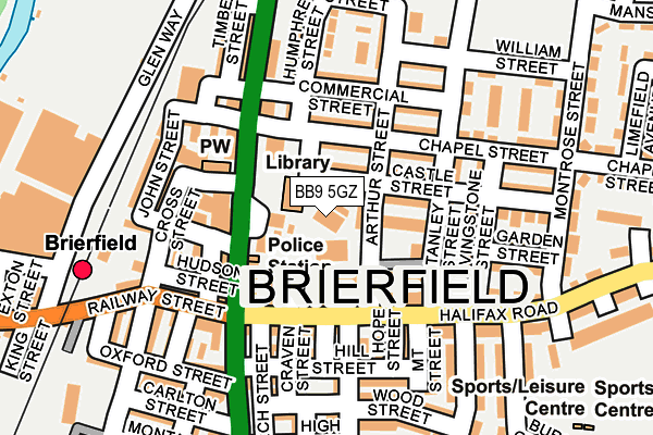 BB9 5GZ map - OS OpenMap – Local (Ordnance Survey)