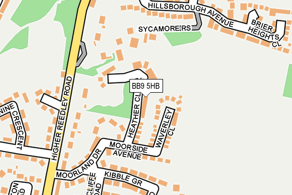 BB9 5HB map - OS OpenMap – Local (Ordnance Survey)