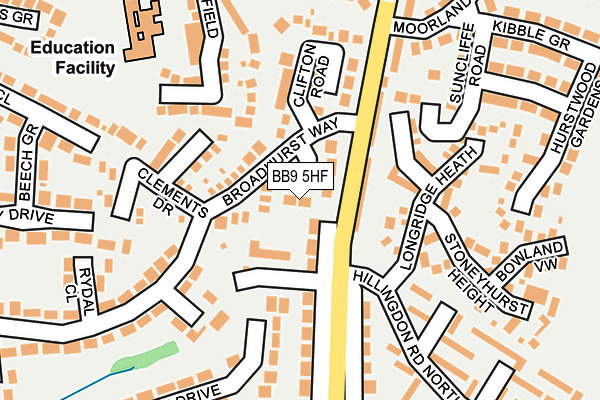 BB9 5HF map - OS OpenMap – Local (Ordnance Survey)