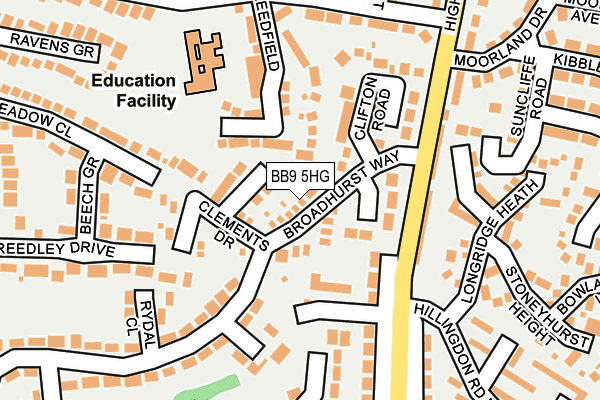 BB9 5HG map - OS OpenMap – Local (Ordnance Survey)