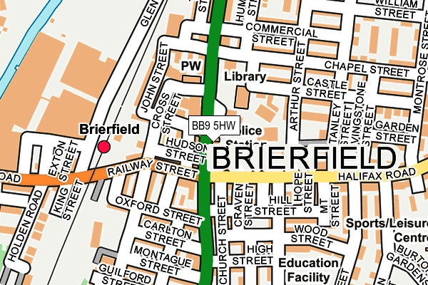 BB9 5HW map - OS OpenMap – Local (Ordnance Survey)