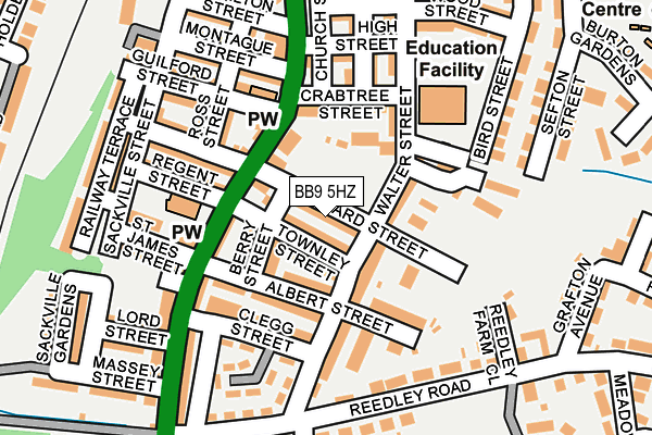 BB9 5HZ map - OS OpenMap – Local (Ordnance Survey)