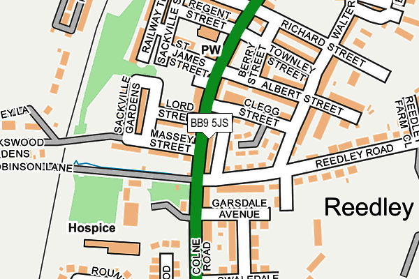 BB9 5JS map - OS OpenMap – Local (Ordnance Survey)