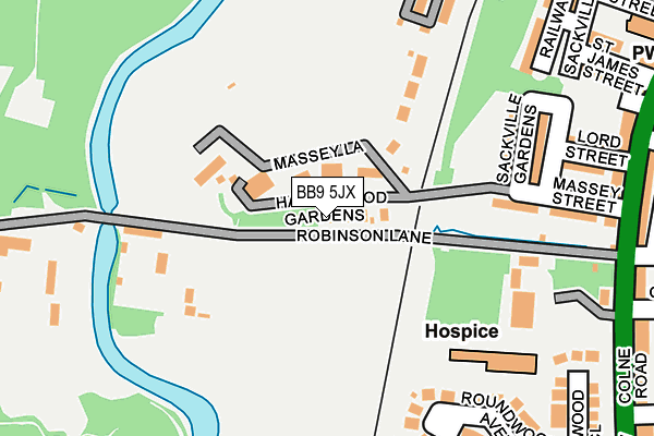 BB9 5JX map - OS OpenMap – Local (Ordnance Survey)