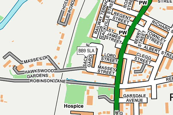 BB9 5LA map - OS OpenMap – Local (Ordnance Survey)