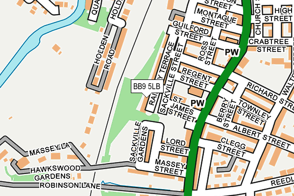 BB9 5LB map - OS OpenMap – Local (Ordnance Survey)