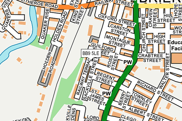 BB9 5LE map - OS OpenMap – Local (Ordnance Survey)