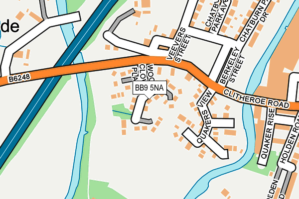 BB9 5NA map - OS OpenMap – Local (Ordnance Survey)