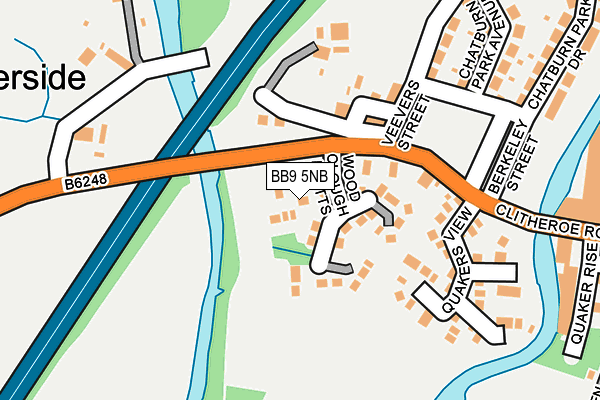 BB9 5NB map - OS OpenMap – Local (Ordnance Survey)