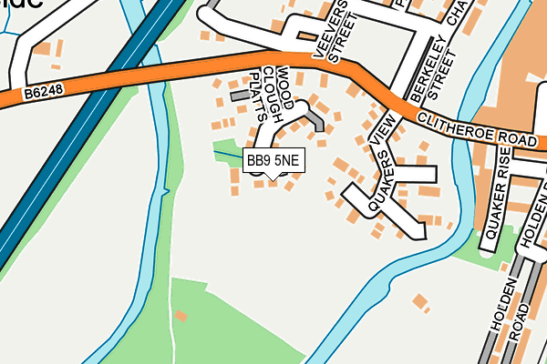 BB9 5NE map - OS OpenMap – Local (Ordnance Survey)