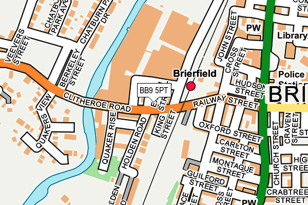 BB9 5PT map - OS OpenMap – Local (Ordnance Survey)