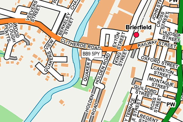 BB9 5PY map - OS OpenMap – Local (Ordnance Survey)