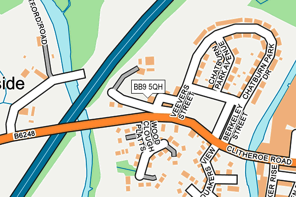 BB9 5QH map - OS OpenMap – Local (Ordnance Survey)